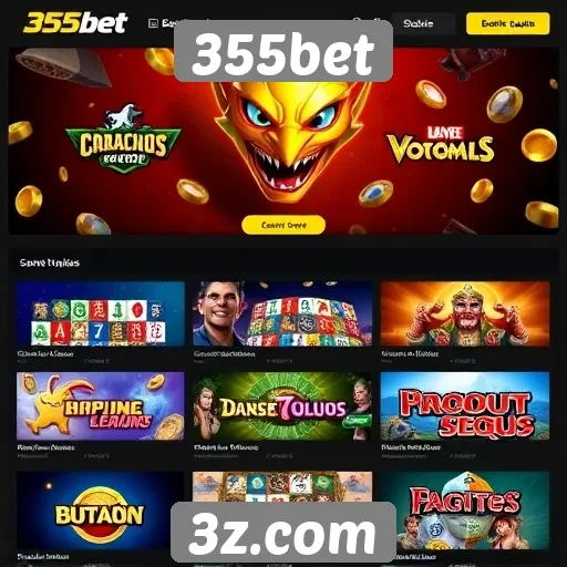 Variedade de jogos disponíveis na plataforma 355bet